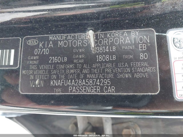 Продаж на аукціоні авто 2010 Kia Forte Ex, vin: KNAFU4A28A5874295, номер лоту: 44858020