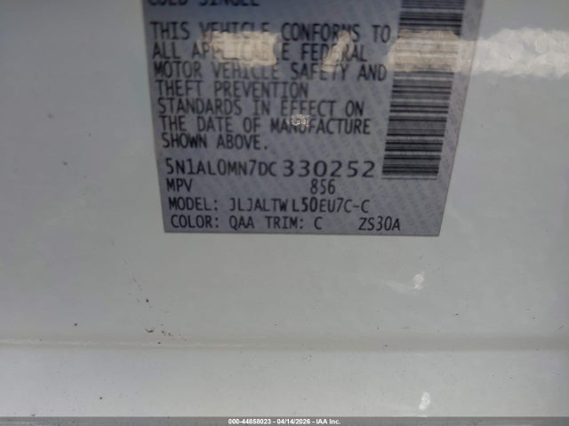 Aukcja sprzedaży 2013 Infiniti Jx35, vin: 5N1AL0MN7DC330252, numer aukcji: 44858023