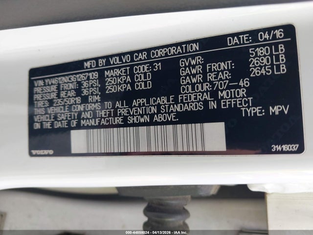 2016 VOLVO XC70 YV4612NX3G1267109 Photo 8