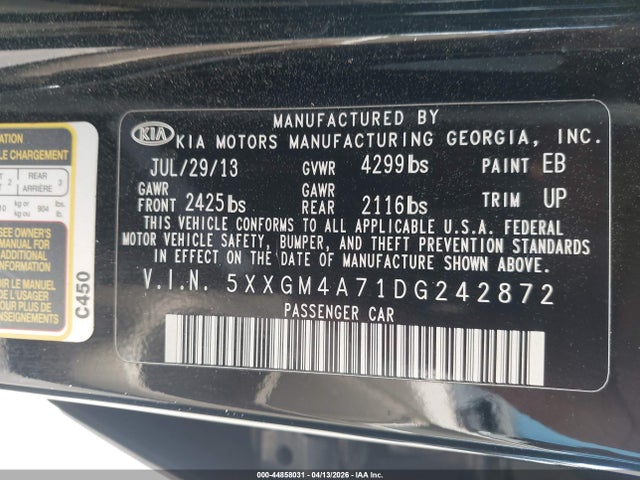 2013 KIA OPTIMA 5XXGM4A71DG242872 Photo 8