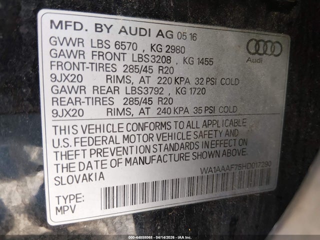 2017 AUDI Q7 WA1AAAF75HD017290 Photo 8