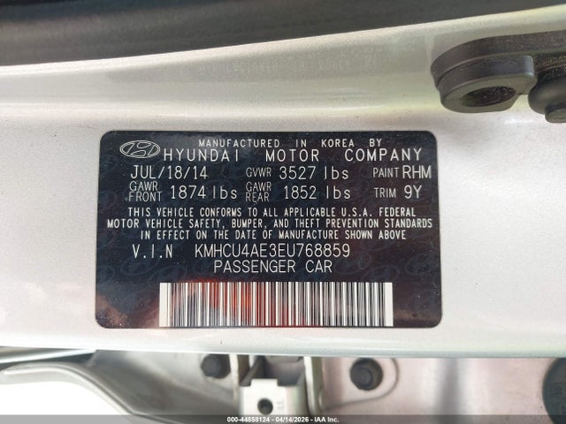 2014 HYUNDAI ACCENT KMHCU4AE3EU768859 Photo 8