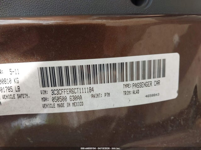 2012 FIAT 500C 3C3CFFER6CT111184 Photo 8