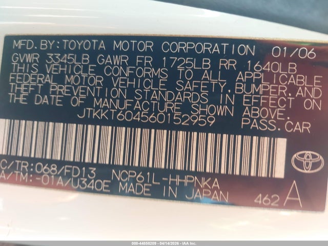 2006 SCION XA JTKKT604560152959 Photo 8