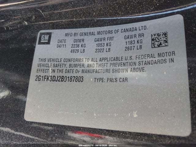 2011 CHEVROLET CAMARO 2G1FK3DJ2B9187803 Photo 8