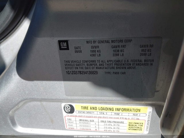 2009 CHEVROLET MALIBU 1G1ZG57B294136829 Photo 8