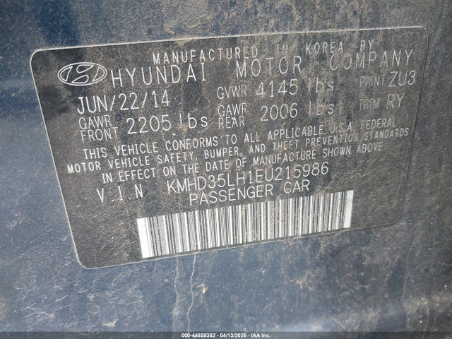 KMHD35LH1EU215986 Hyundai ELANTRA GT