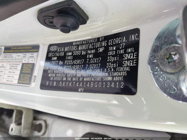 2011 KIA SORENTO 5XYKT4A14BG013412 Photo 8
