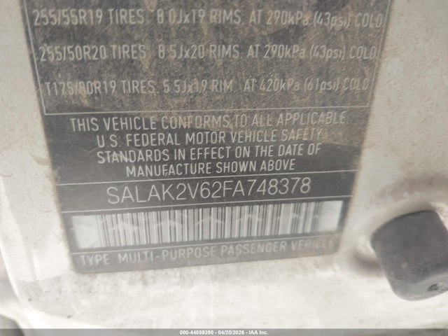 Land Rover LR4 2015 SALAK2V62FA748378 Image 9