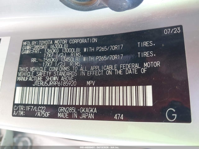 JTERU5JR9P6185920 Toyota 4runner Trd Off Road Premium