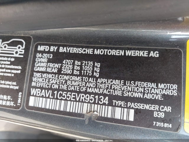 Продаж на аукціоні авто 2014 Bmw X1 Xdrive28i, vin: WBAVL1C55EVR95134, номер лоту: 44858403