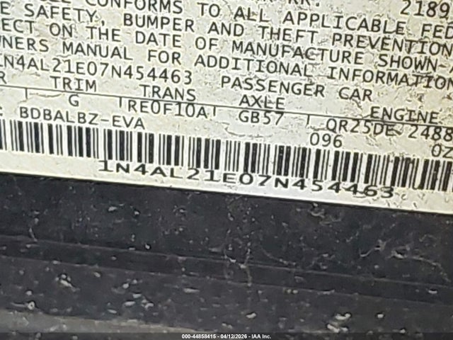 2007 NISSAN ALTIMA 1N4AL21E07N454463 Photo 8