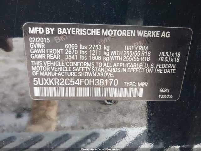 2015 BMW X5 5UXKR2C54F0H38170 Photo 8