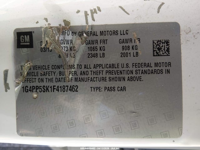 Aukcja sprzedaży 2015 Buick Verano, vin: 1G4PP5SK1F4187462, numer aukcji: 44858462
