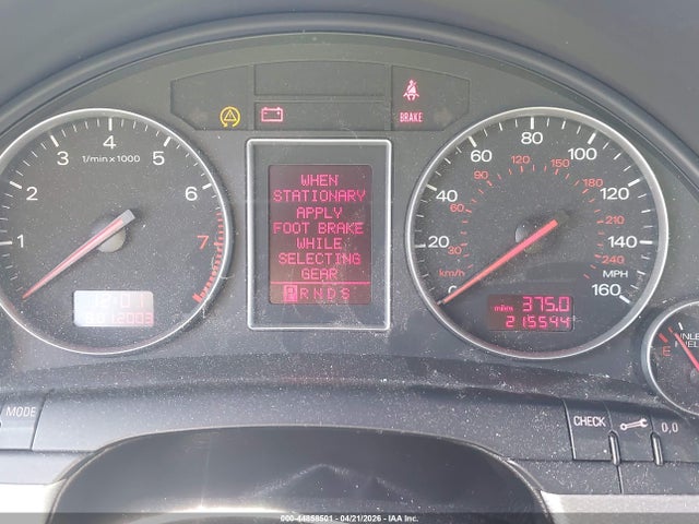 Aukcja sprzedaży 2005 Audi A4 1.8t, vin: WAUJC68E05A013134, numer aukcji: 44858501