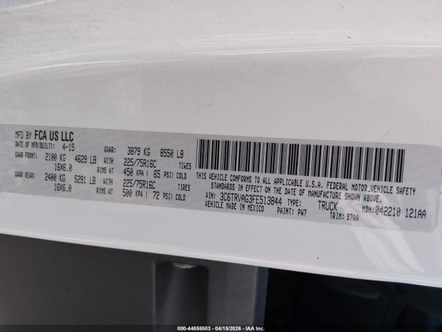 2015 RAM PROMASTER 1500 3C6TRVAG3FE513844 Photo 8