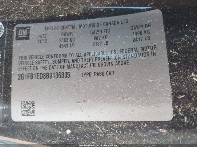 2011 CHEVROLET CAMARO 2G1FB1ED8B9136805 Photo 8