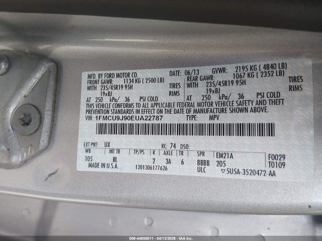 2014 FORD ESCAPE 1FMCU9J90EUA22787 Photo 8