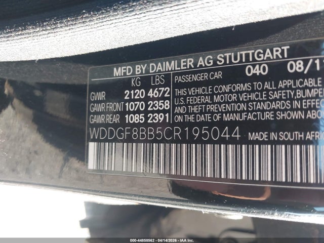 Продажа на аукционе авто 2012 Mercedes-benz C 300 Luxury 4matic/sport 4matic, vin: WDDGF8BB5CR195044, номер лота: 44858562