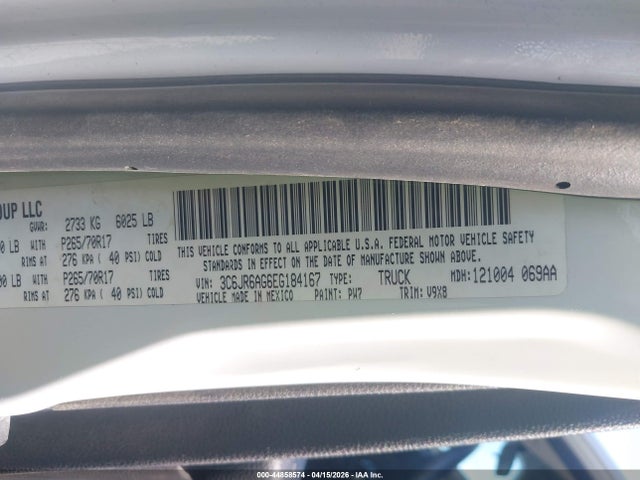 RAM 1500 Tradesman 2014 3C6JR6AG6EG184167 Image 9