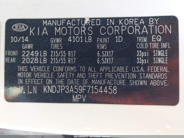 Продаж на аукціоні авто 2015 Kia Soul +, vin: KNDJP3A59F7154458, номер лоту: 44858578