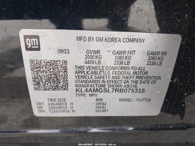 44858607 :رقم المزاد ، KL4AMGSL7RB075315 vin ، 2024 Buick Encore Gx Avenir Awd مزاد بيع