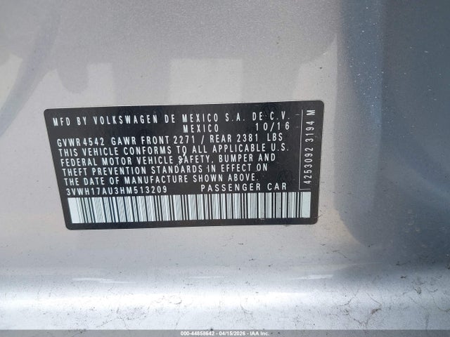 3VWH17AU3HM513209 Volkswagen Golf Alltrack Tsi S/tsi Se/tsi Sel
