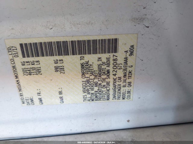 1N4AA6APXHC420087 Nissan Maxima