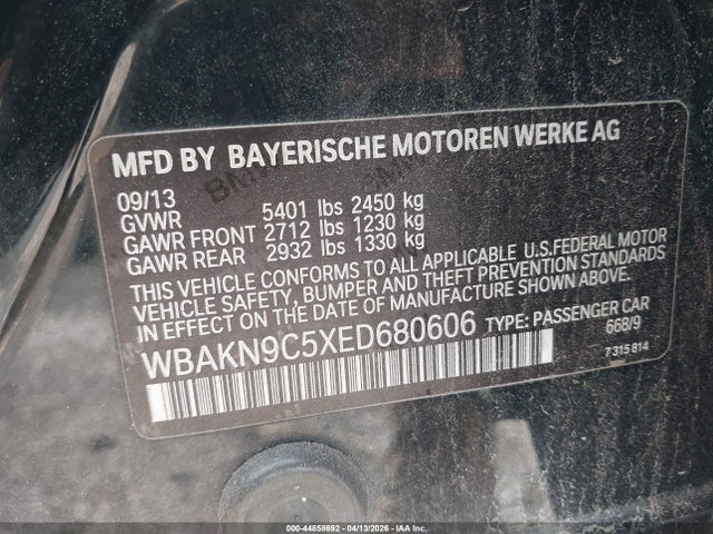 2014 BMW 550I WBAKN9C5XED680606 Photo 8