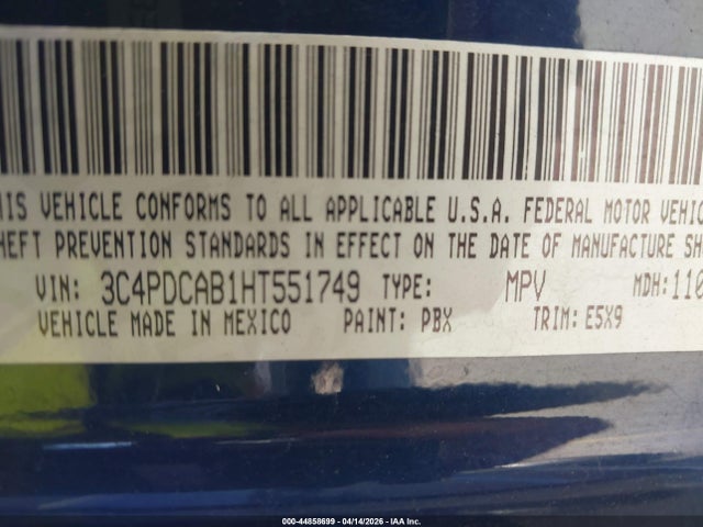 3C4PDCAB1HT551749 Dodge JOURNEY SE