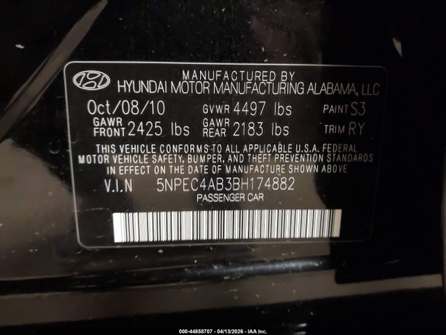 2011 HYUNDAI SONATA 5NPEC4AB3BH174882 Photo 8