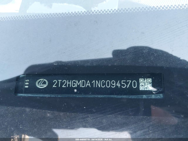 Продаж на аукціоні авто 2022 Lexus Rx 450h, vin: 2T2HGMDA1NC094570, номер лоту: 44858719