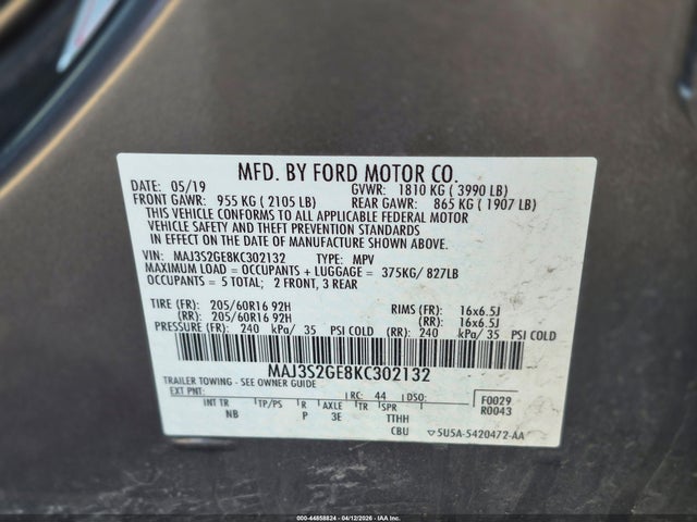 2019 FORD ECOSPORT MAJ3S2GE8KC302132 Photo 8