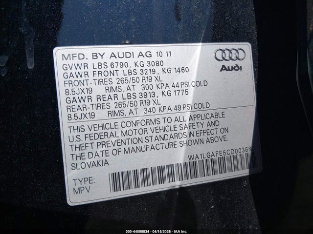2012 AUDI Q7 WA1LGAFE5CD003680 Photo 8