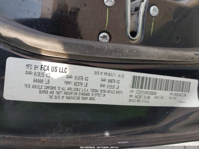 2015 Dodge Dart Aero მანქანა იყიდება აუქციონზე, vin: 1C3CDFDH0FD369838, აუქციონის ნომერი: 44858846
