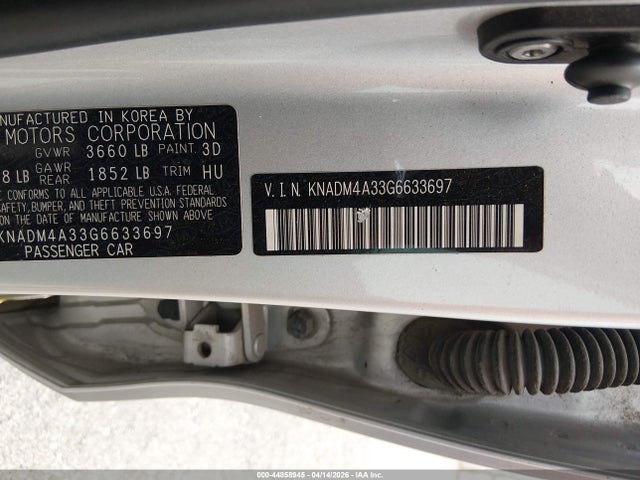 KIA RIO LX 2016 KNADM4A33G6633697 Image 9