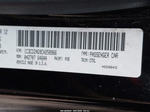 Aukcja sprzedaży 2012 Dodge Avenger Se, vin: 1C3CDZAG9CN258966, numer aukcji: 44858948