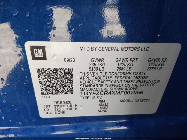 Продаж на аукціоні авто 2021 Cadillac Xt4 Fwd Premium Luxury, vin: 1GYFZCR4XMF007056, номер лоту: 44859004