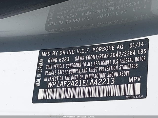 WP1AF2A21ELA42213 Porsche Cayenne Diesel/diesel Platinum Edition