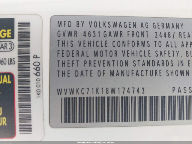 Продаж на аукціоні авто 2008 Volkswagen R32, vin: WVWKC71K18W174743, номер лоту: 44859054