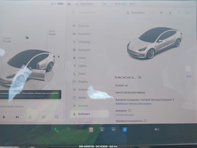 Aukcja sprzedaży 2022 Tesla Model 3 Rear-wheel Drive, vin: 5YJ3E1EA1NF186842, numer aukcji: 44859109