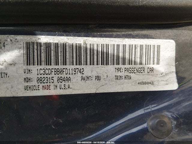 Продажа на аукционе авто 2015 Dodge Dart Sxt, vin: 1C3CDFBB0FD119742, номер лота: 44859208