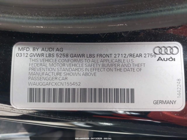 2012 AUDI A6 WAUGGAFCXCN155452 Photo 8