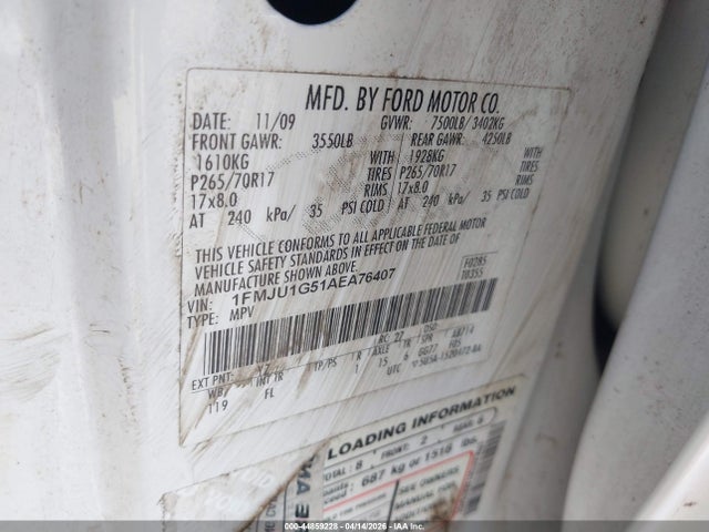 2010 FORD EXPEDITION 1FMJU1G51AEA76407 Photo 8