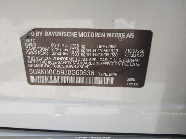 Auction sale of the 2018 Bmw X6 Sdrive35i, vin: 5UXKU0C59J0G69536, lot number: 44859241