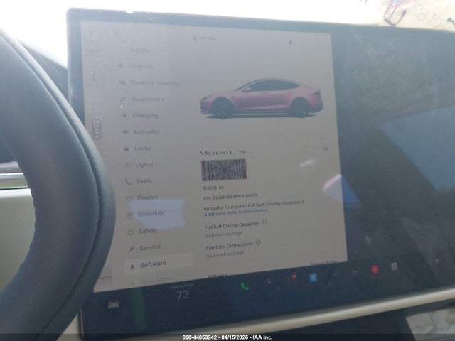 Aukcja sprzedaży 2021 Tesla Model S Plaid Tri Motor All-wheel Drive, vin: 5YJSA1E61MF438574, numer aukcji: 44859242