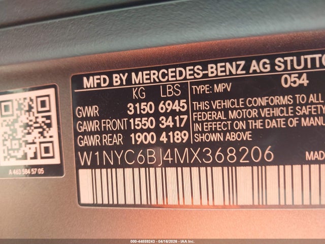 W1NYC6BJ4MX368206 Mercedes-Benz G 550 Suv
