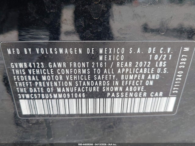 3VWC57BU5MM091046 Volkswagen Jetta 1.4t R-line/1.4t S/1.4t Se