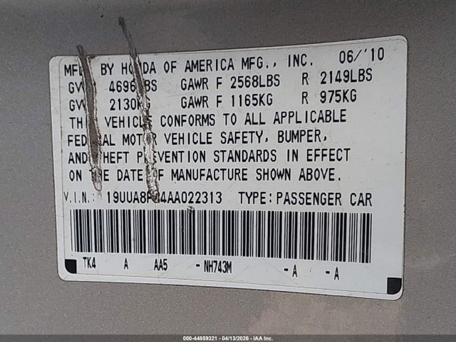 2010 ACURA TL 19UUA8F24AA022313 Photo 8