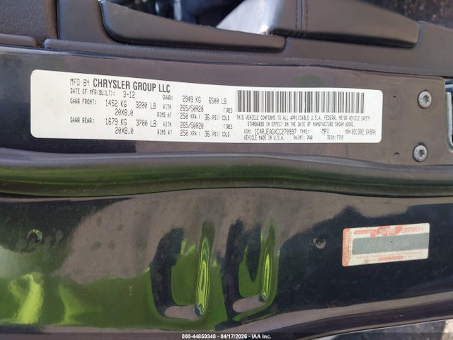 Продажа на аукционе авто 2012 Jeep Grand Cherokee Laredo, vin: 1C4RJEAGXCC270997, номер лота: 44859348